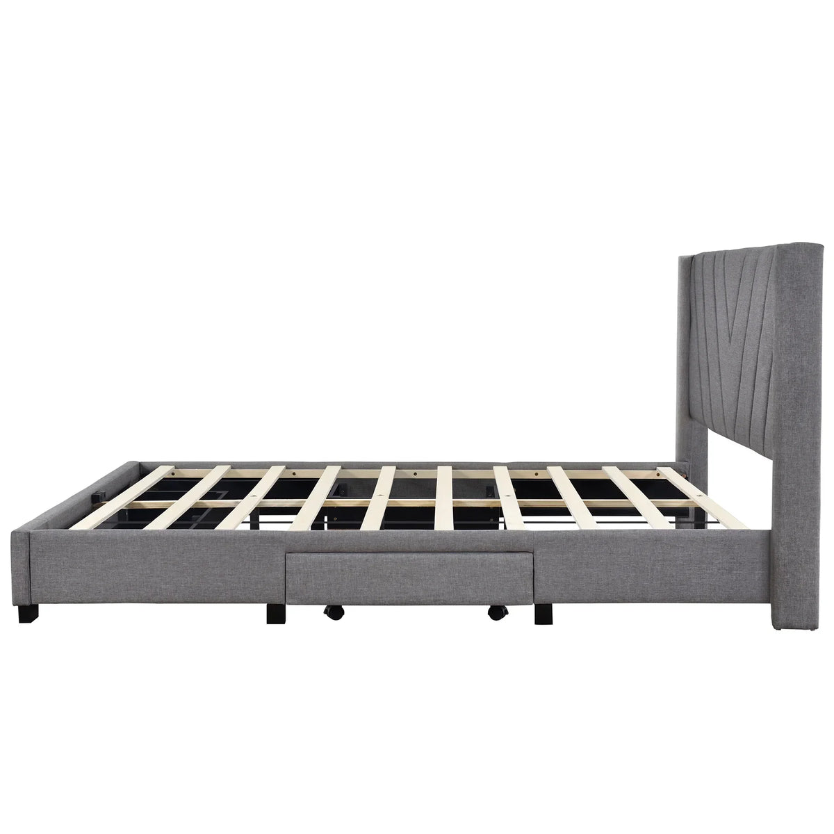 2026 NewSesslife Queen Bed Frame with Storage, New Upgraded Linen Upholstered Platform Bed with 3 Drawers, Queen Size Storage Bed with Headboard and Wooden Slats, No Box Spring Needed, Holds 500lbs, Beige
