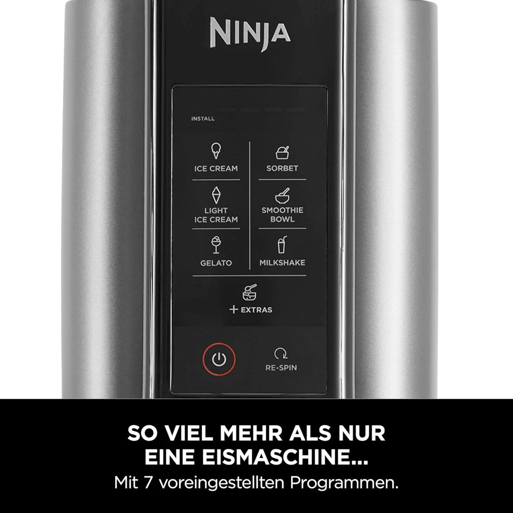 2026 Heladera Ninja NC302EU de 1,4 L – 7 programas, tecnología Creamify, 2 recipientes, negro/plata