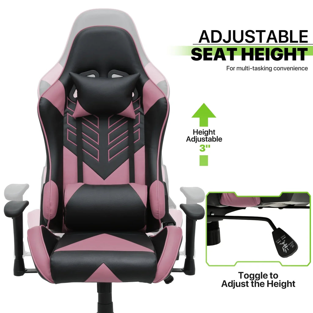 2026 NewMagshion Ergonomic Gaming Chair, Comfortable Gaming Chair, Computer Chair Leather Desk Chair Adjustable Swivel Gaming Office Chair, Blue