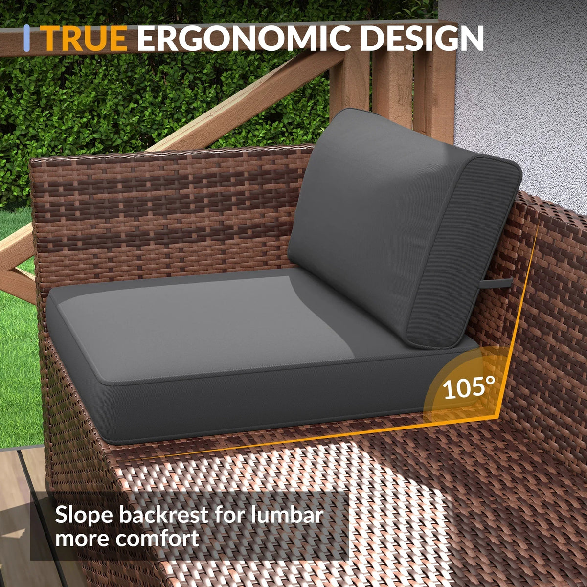 2026 NewELPOSUN 7 Pieces Patio Furniture Set, Outdoor Furniture Sectional Rattan Sofa for Backyard Garden Dark Grey