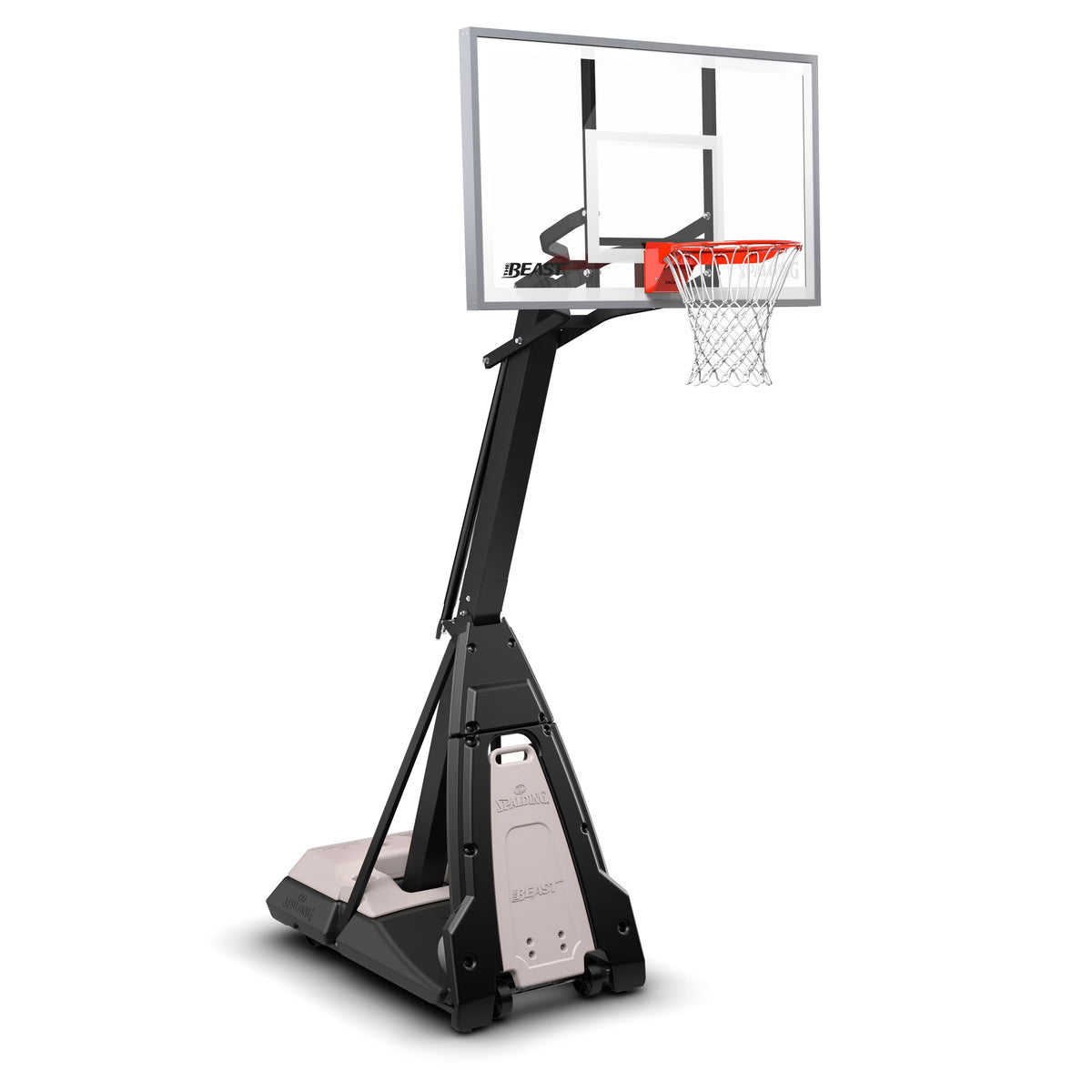 2026 NewSpalding the Beast 7.5ft - 10ft Adjustable Height 60" Glass Portable Basketball System (Adult)