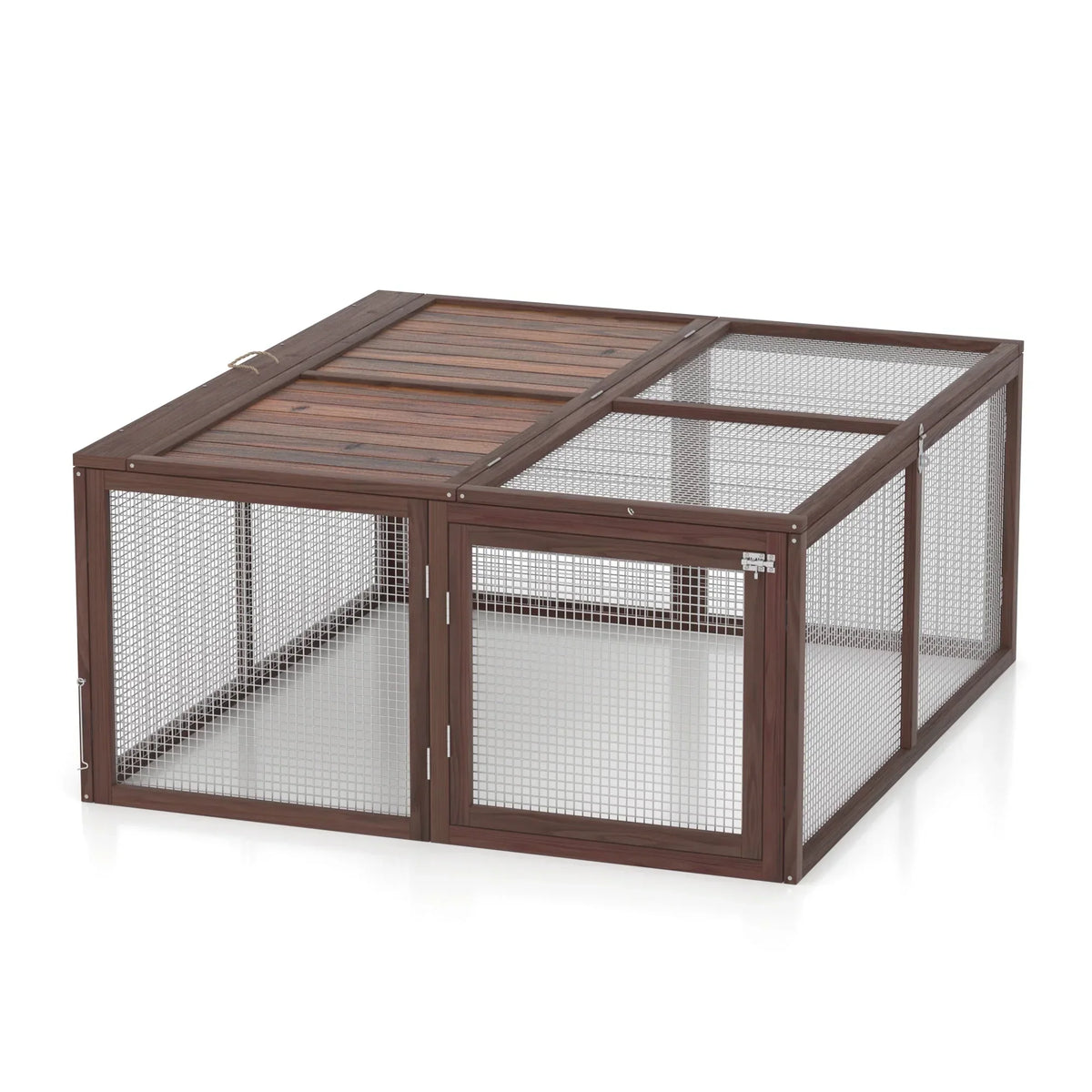 2026 NewPortable Chicken Coop Run Rabbit Hutch Outdoor Small Animal Cage House Wooden Poultry Enclosure for Bunny, Duck, Chick, Quail, No Assembly Required