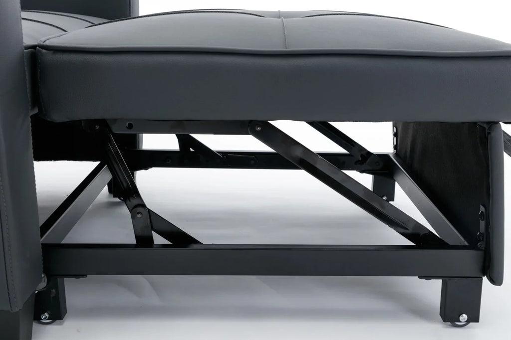 2026 NewConvertible Futon Sofa Bed, 3-in-1 Multi-Functional Sleeper Chair Bed with USB Ports, Adjustable Backrest Recliner,for Living Room Bedroom Small Space, Tech Cloth, Dark Grey