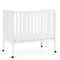 2026 NewDelta Children Lee Portable Folding Mini Crib with 1.5-Inch Mattress - Greenguard Gold Certified, Bianca White
