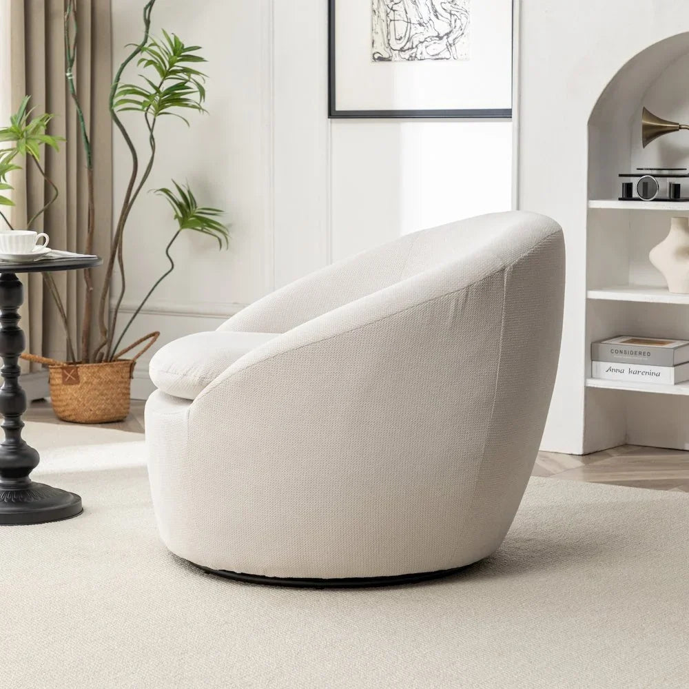 2026 NewRoundhill Furniture Winnie Modern Barrel Chair, 360" Swivel