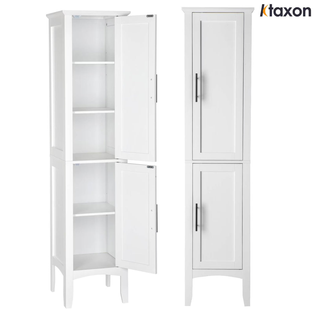 2026 NewKtaxon Bathroom Storage Cabinet Narrow Tall, Freestanding Cabinet Storage Tower with 2 Door, White