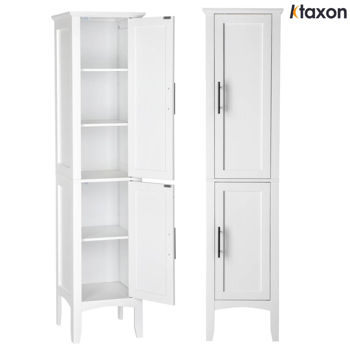 2026 NewKtaxon Bathroom Storage Cabinet Narrow Tall, Freestanding Cabinet Storage Tower with 2 Door, White