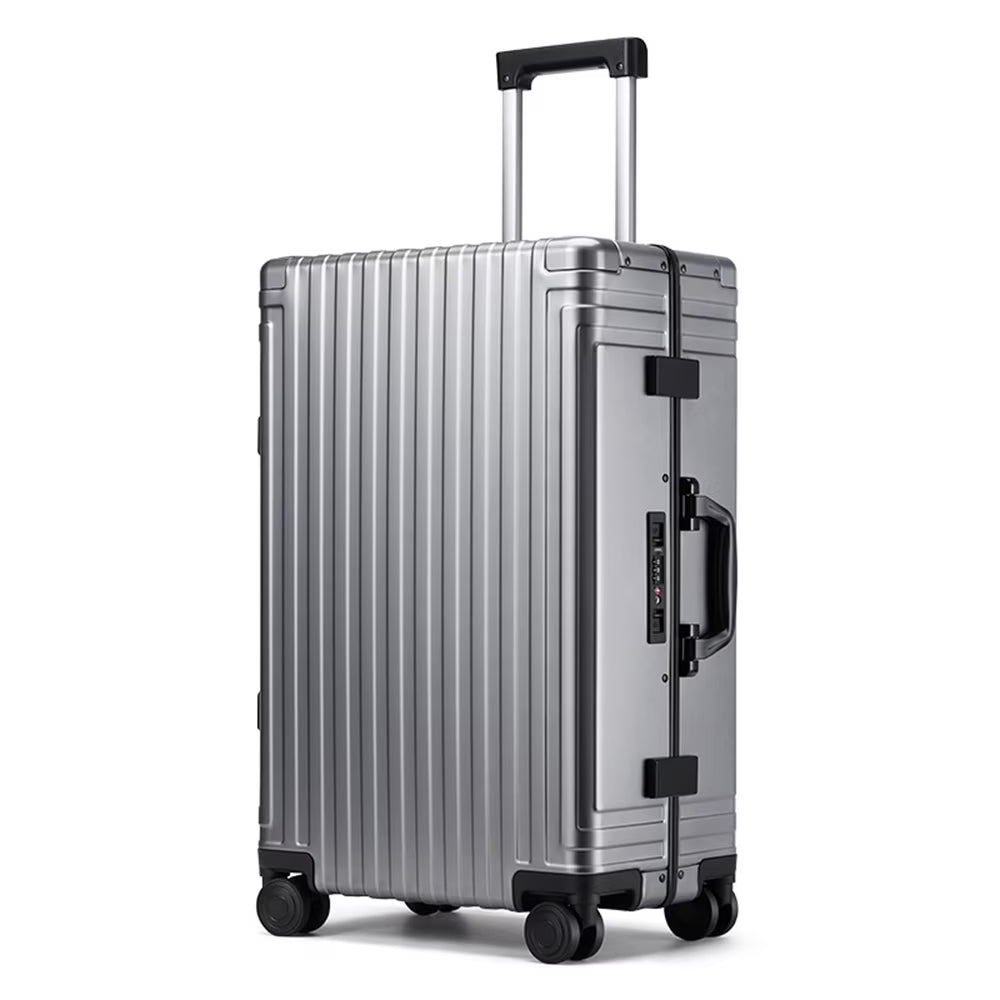 2026 NewAll Aluminum Hardshell Luggage, Airline Approved Zipperless Hardside Carry on Suitcase with Spinner Wheels, Checked Aluminium Luggage Metal Rolling Luggage Case for Travel, Business