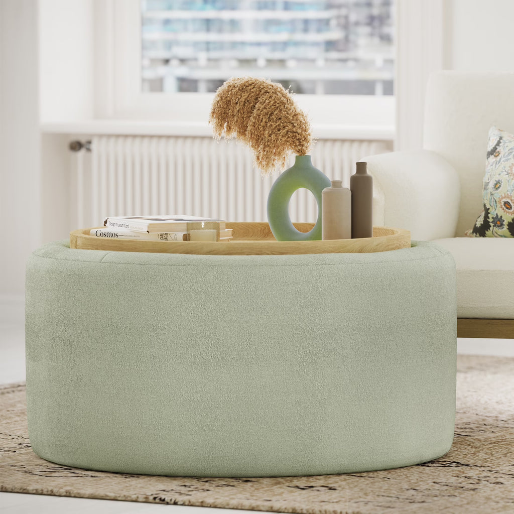 2026 NewBeautiful Drew Stowaway Coffee Table with Storage by Drew Barrymore, Cream