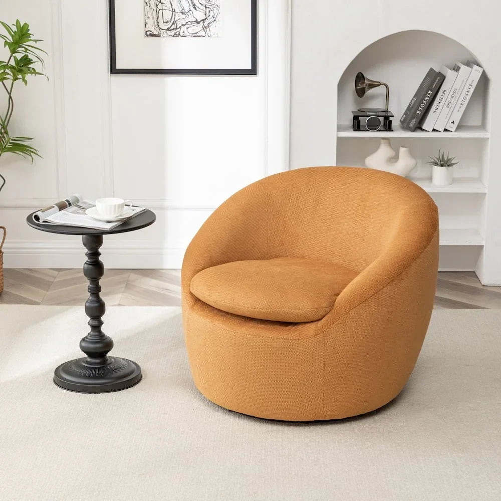 2026 NewRoundhill Furniture Winnie Modern Barrel Chair, 360" Swivel