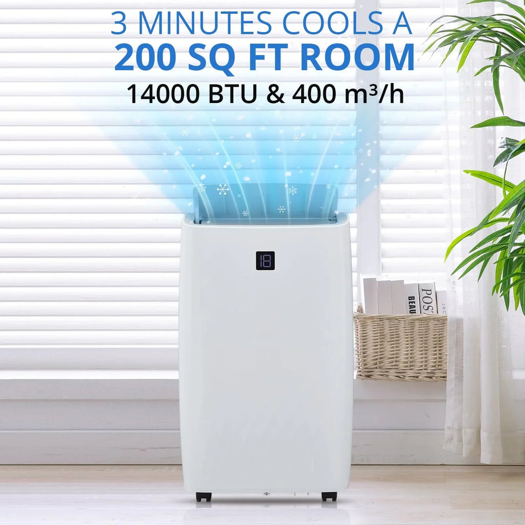 2026 NewTROPOW 14000BTU Portable Air Conditioners Cool Up to 750 Sq.Ft, 4 in 1 Portable AC Unit with Remote Control/Dehumidifier/3 speeds fan/Sleep Mode for living room, bedroom, office