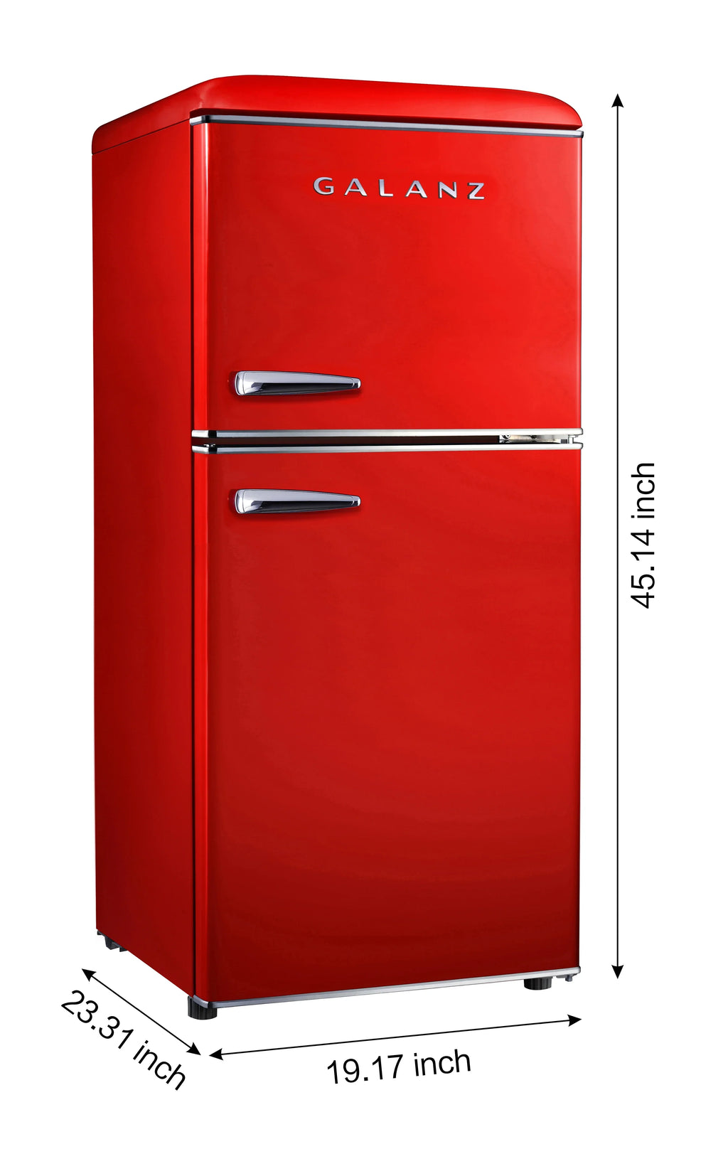 2026 NewGalanz 4.0 cu ft Retro Two Doors Refrigerator, Red