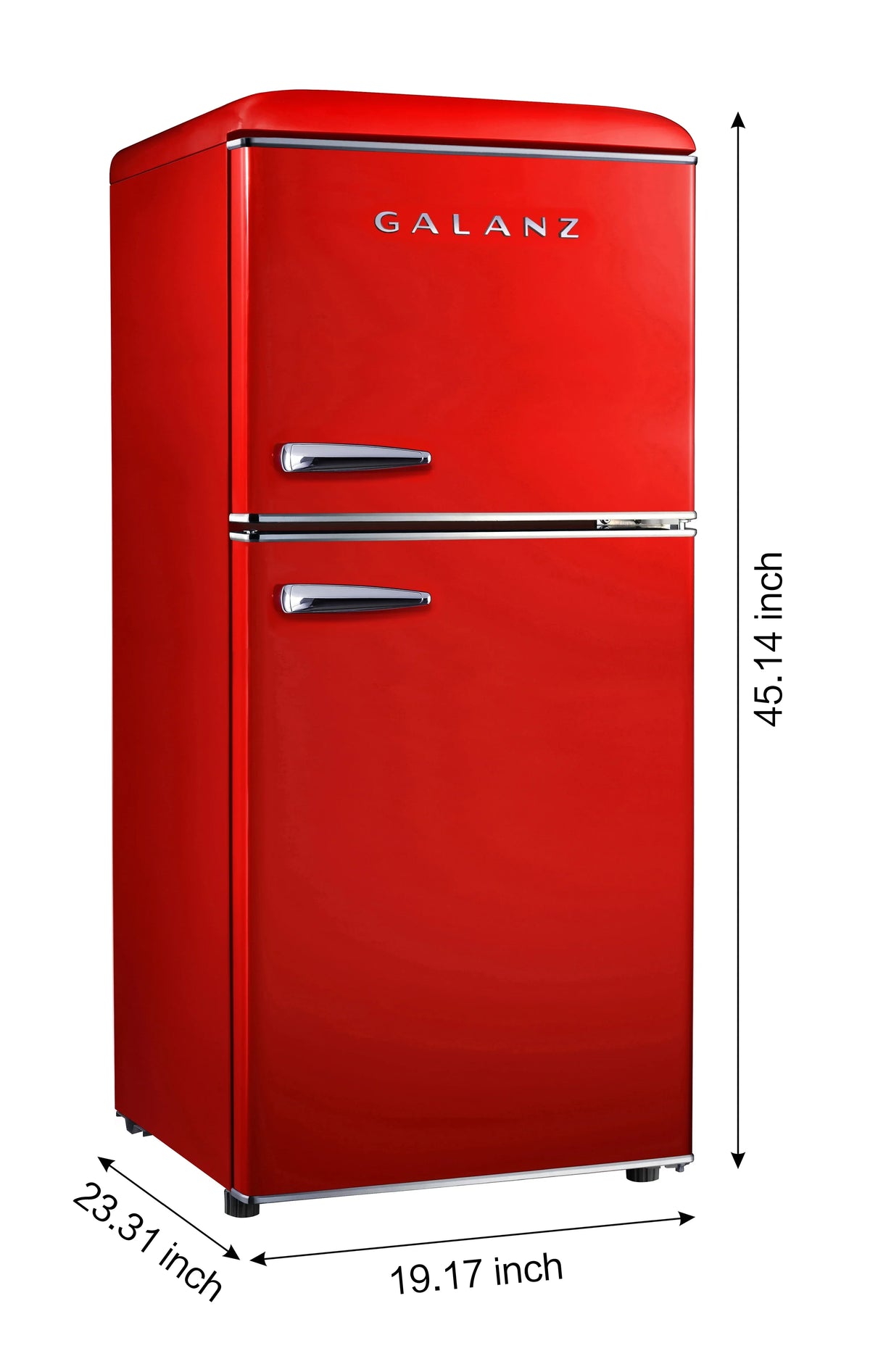 2026 NewGalanz 4.0 cu ft Retro Two Doors Refrigerator, Red