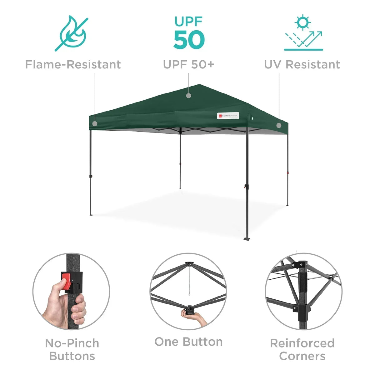 2026 NewBest Choice Products 12x12ft Easy Setup Pop Up Canopy w/ 1-Button Setup, Wheeled Case, 4 Weight Bags - Navy Blue
