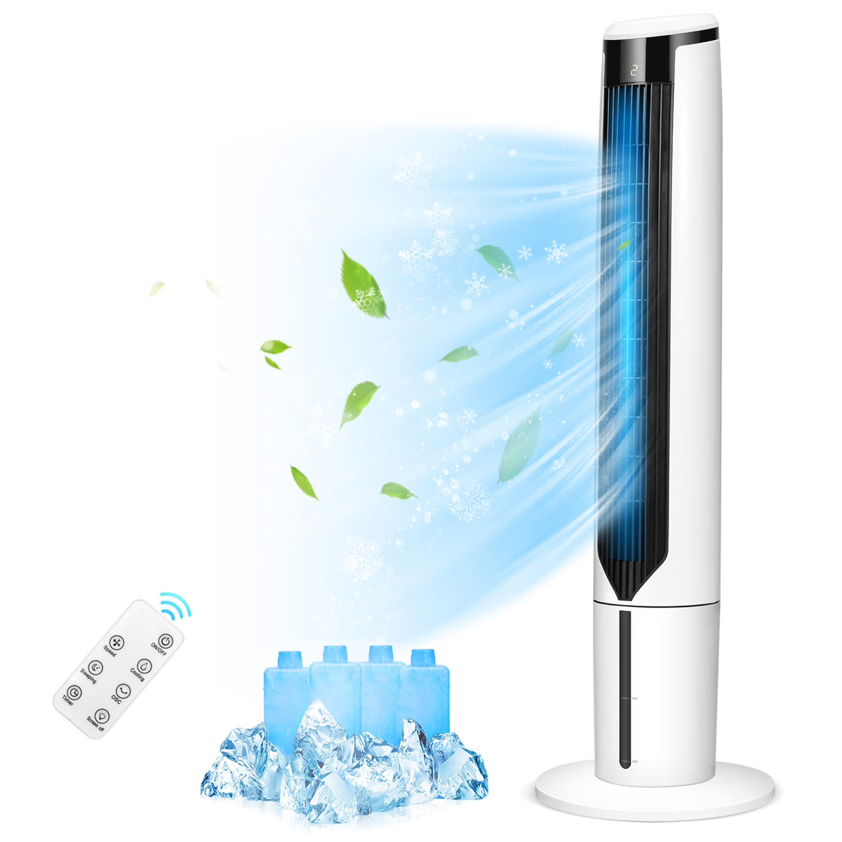 2026 NewGymax 41'' Tower Fan 3 in 1 Evaporative Air Cooler Humidifier w/ Remote Control