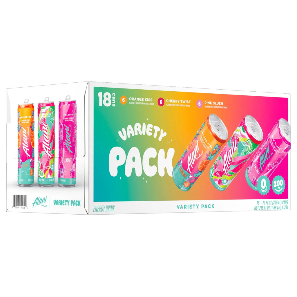2026 NewAlani Nu Energy Drink, Variety Pack, 12 fl oz, 18-count