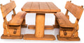 2026 Conjunto de asientos rústicos macizos - muebles de jardín - fabricados en pino local - tratados con conservante para madera (200 cm)
