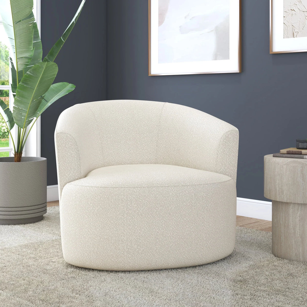 2026 NewMainstays Boucle Swivel Accent Chair, Taupe