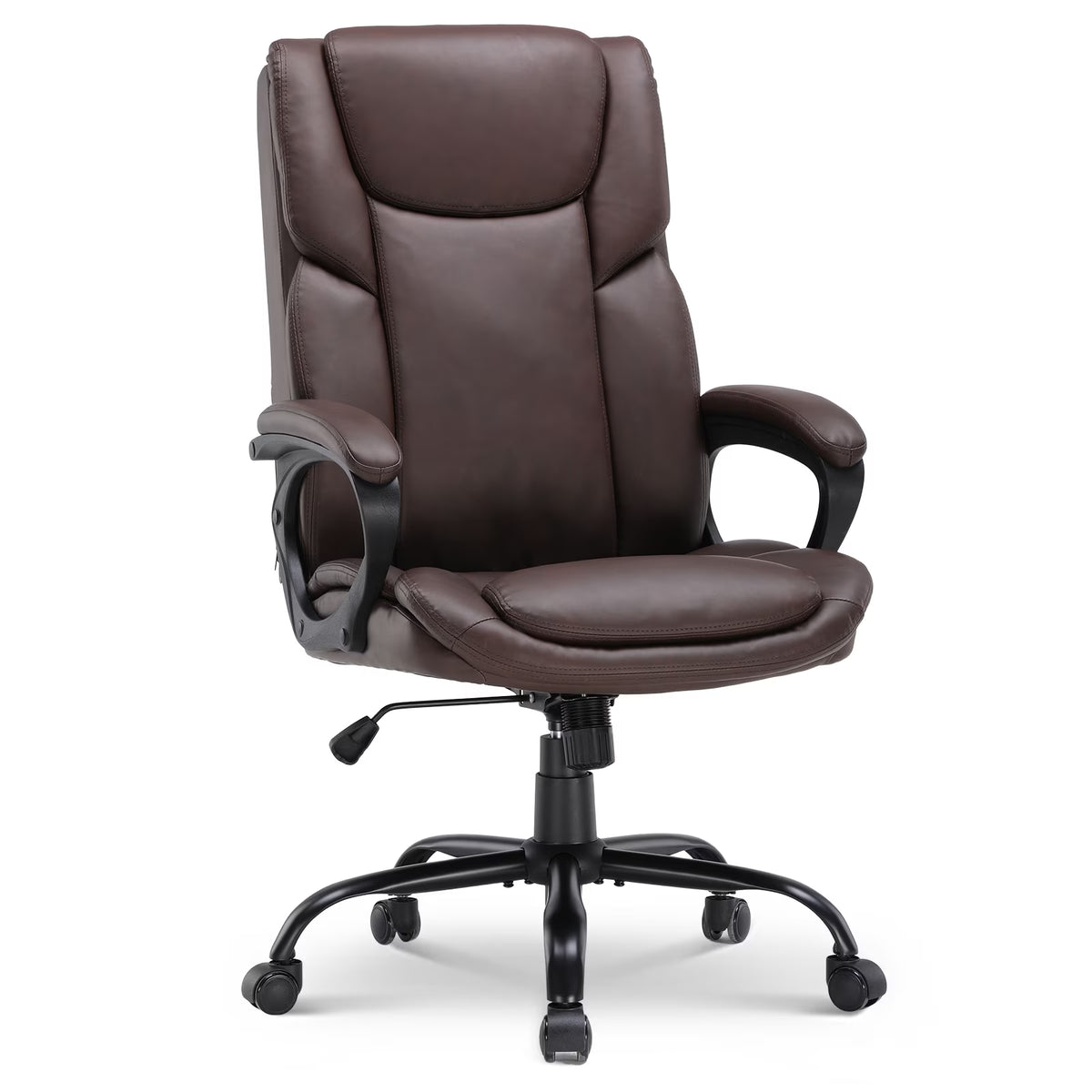 2026 NewMainstays Executive Ergonomic High Back Leather Home Office Desk Chair, Black