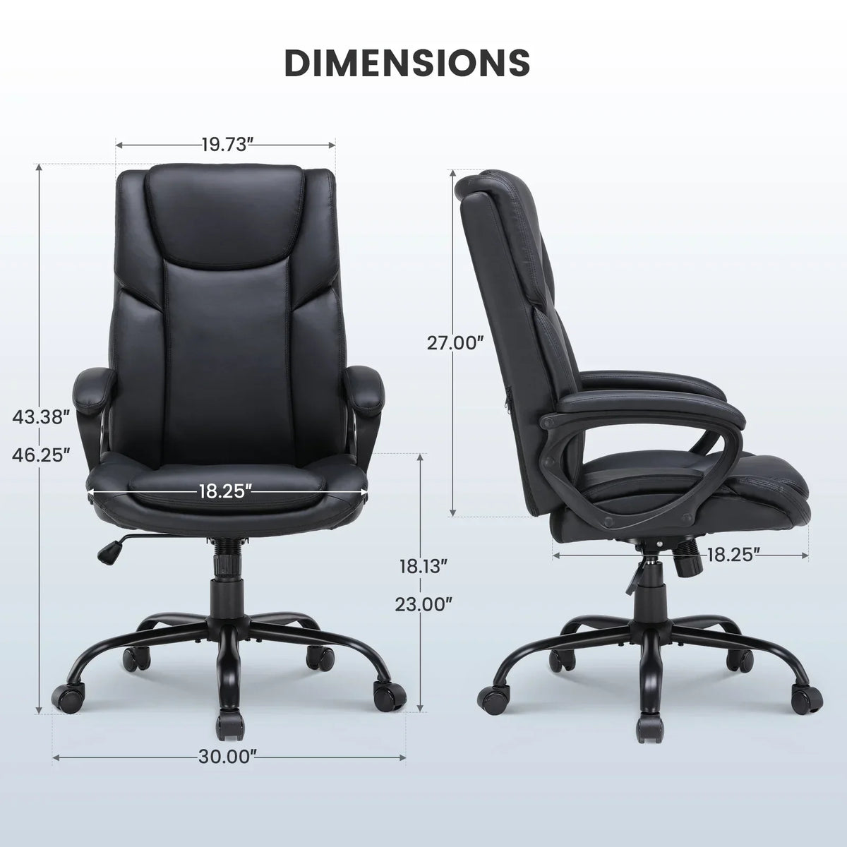2026 NewMainstays Executive Ergonomic High Back Leather Home Office Desk Chair, Black