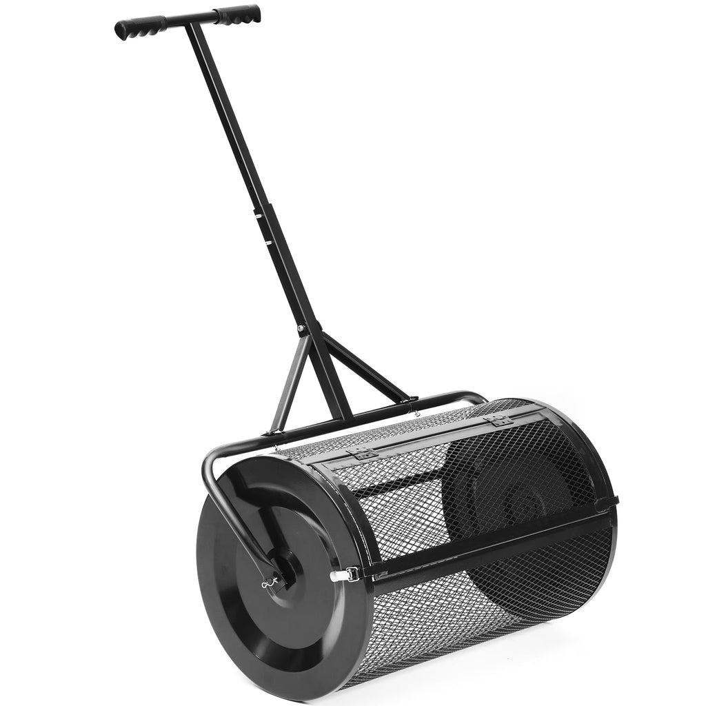 2026 NewMUCHANT 24" Compost Spreader, Heavy-Duty Metal Mesh Spreader with Adjustable Handle for Lawn, Green