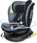 2026 Reecle I-Size Silla de Coche Giratoria 360 con ISOFIX, 40-150cm (0~36kg), Aprox. 0-12 años (Negro)