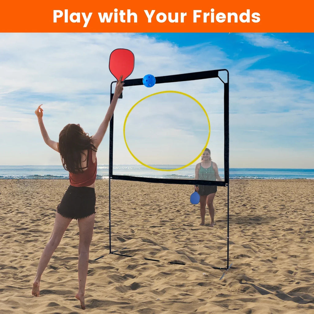 2026 NewSlsy Portable Pickleball with Net, A Racket Game That Combines Pickleball, Badminton, Jianzi, and Tennis, Backyard Games Sport Outdoor Indoor, Fun Games for Kids & Adults