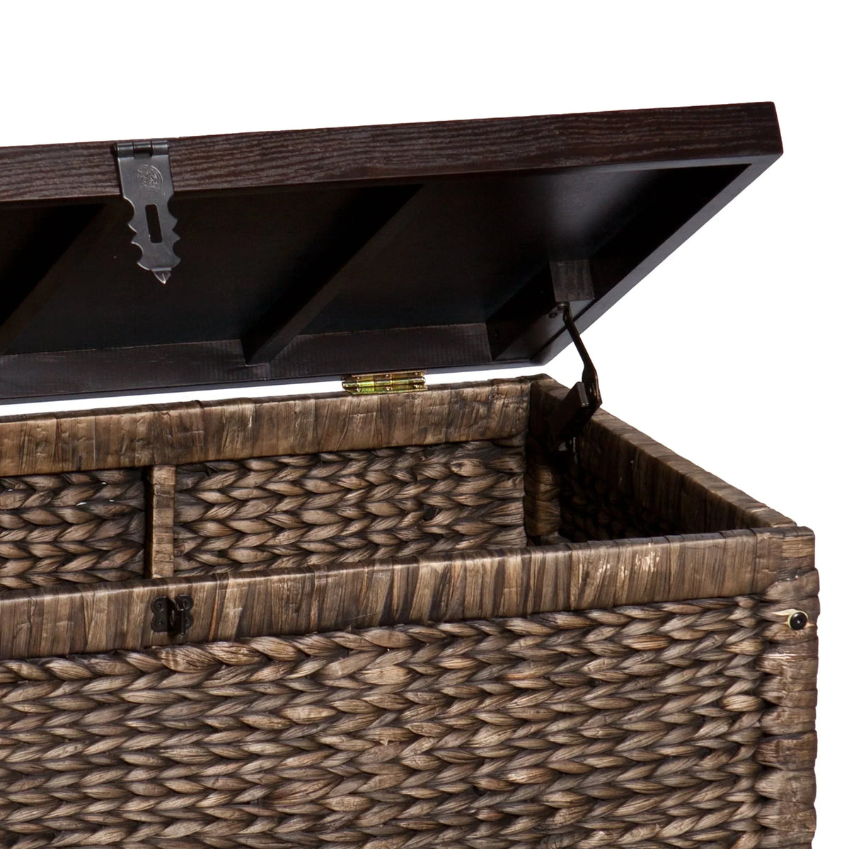 2026 NewSamford Water Hyacinth Storage Trunk, Blackwashed with Espresso