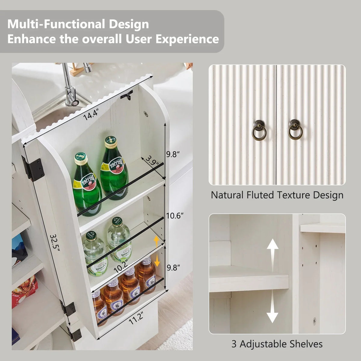 2026 NewIFGET 71" Tall Arched Kitchen Pantry Storage Cabinet, Large Storage Cabinet with Adjustable Shelves, Pantry Cabinet for Kitchen, Dining Room