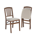2026 NewMission Fusion Folding Chair (Set of 2)- Blush Fabric and Fruitwood