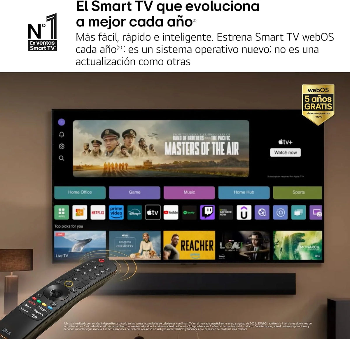 2026 65UT73006LA 65 ",UHD 4K, Serie UT73, Smart TV, WebOS24, Procesador a5, HDR10, Dolby Digital Plus, SmartTV, 3840x2160, Negro
