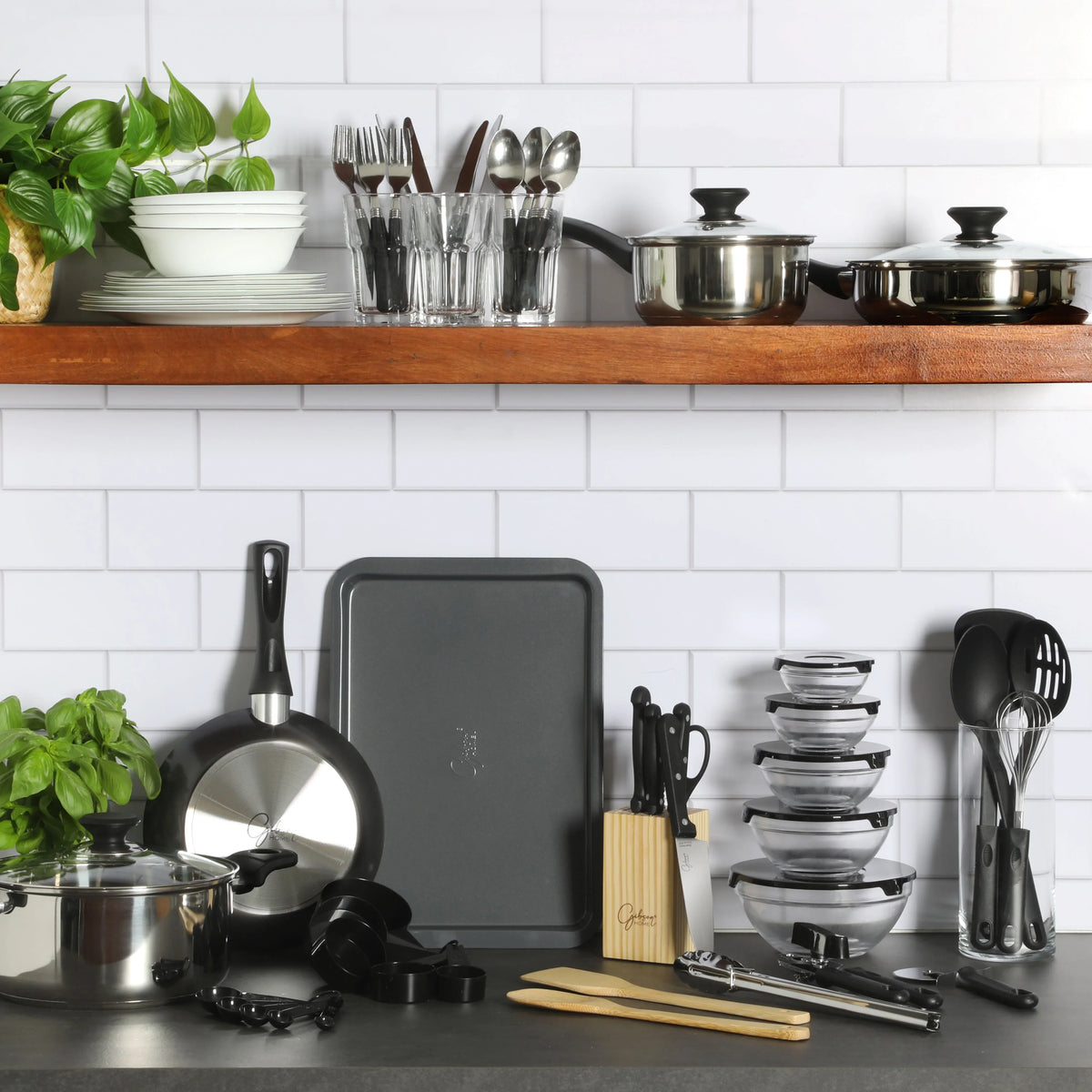 2026 NewGibson Home 71-Piece Stainless Steel Silver Cookware Combo Set