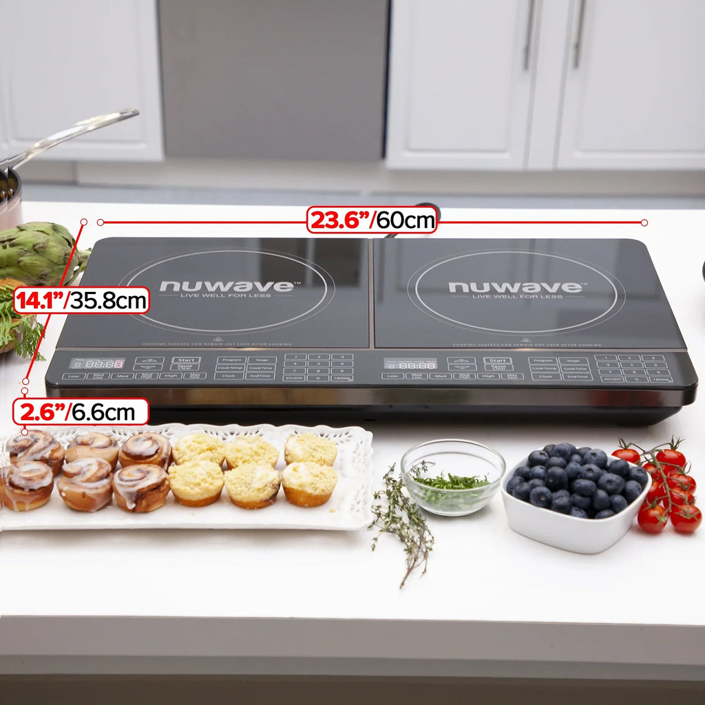 2026 NewNuWave Electric Double Induction Cooktop 8" Portable Ultrathin with Sensor Touch Precision Induction Cooktop Burner, Home