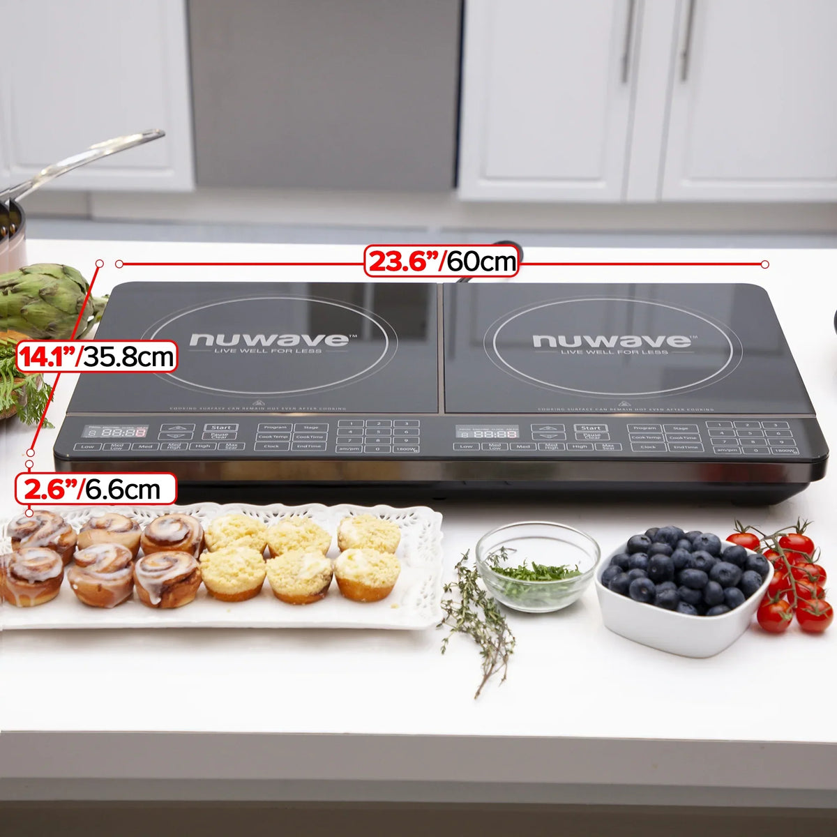 2026 NewNuWave Electric Double Induction Cooktop 8" Portable Ultrathin with Sensor Touch Precision Induction Cooktop Burner, Home