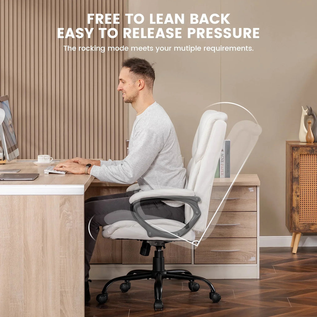 2026 NewMainstays Executive Ergonomic High Back Leather Home Office Desk Chair, Black