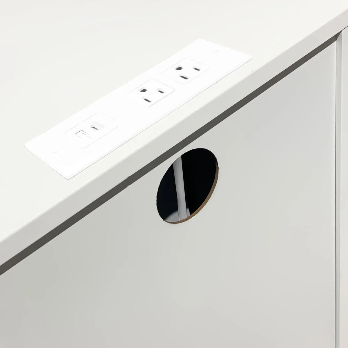 2026 NewGlavbiku Modern White 3 Drawer Nightstand Set of 2 with USB Ports & Power Outlets for Bedrooms,Adult