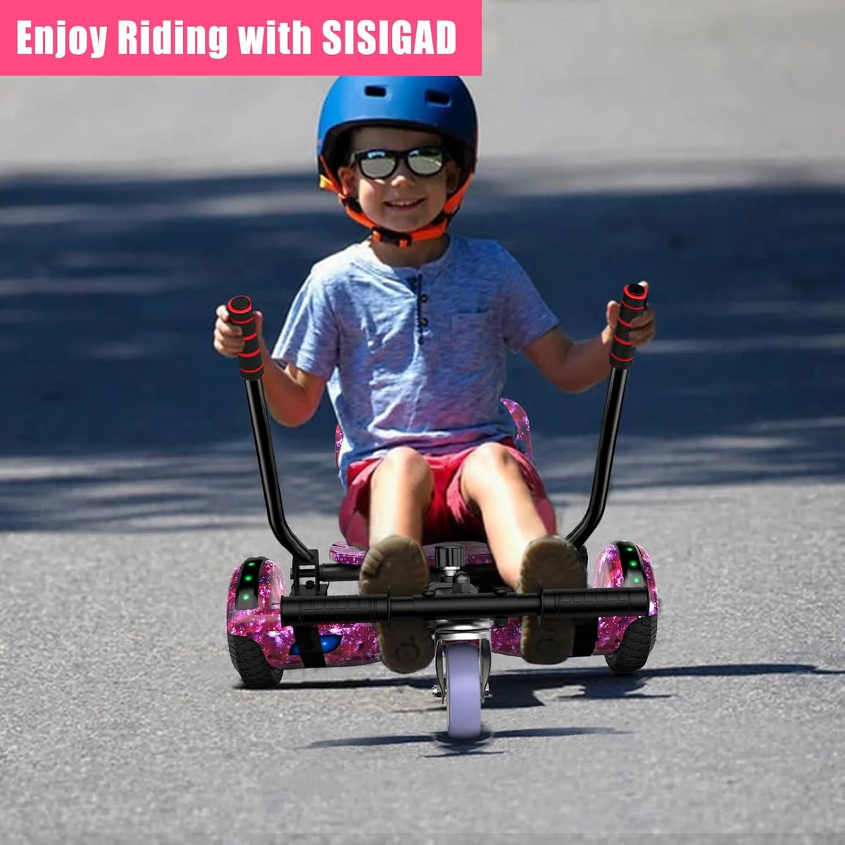 2026 Hoverboard con asiento, tabla flotante autoequilibrada de 6,5" con altavoces Bluetooth y luces LED para niños y adultos