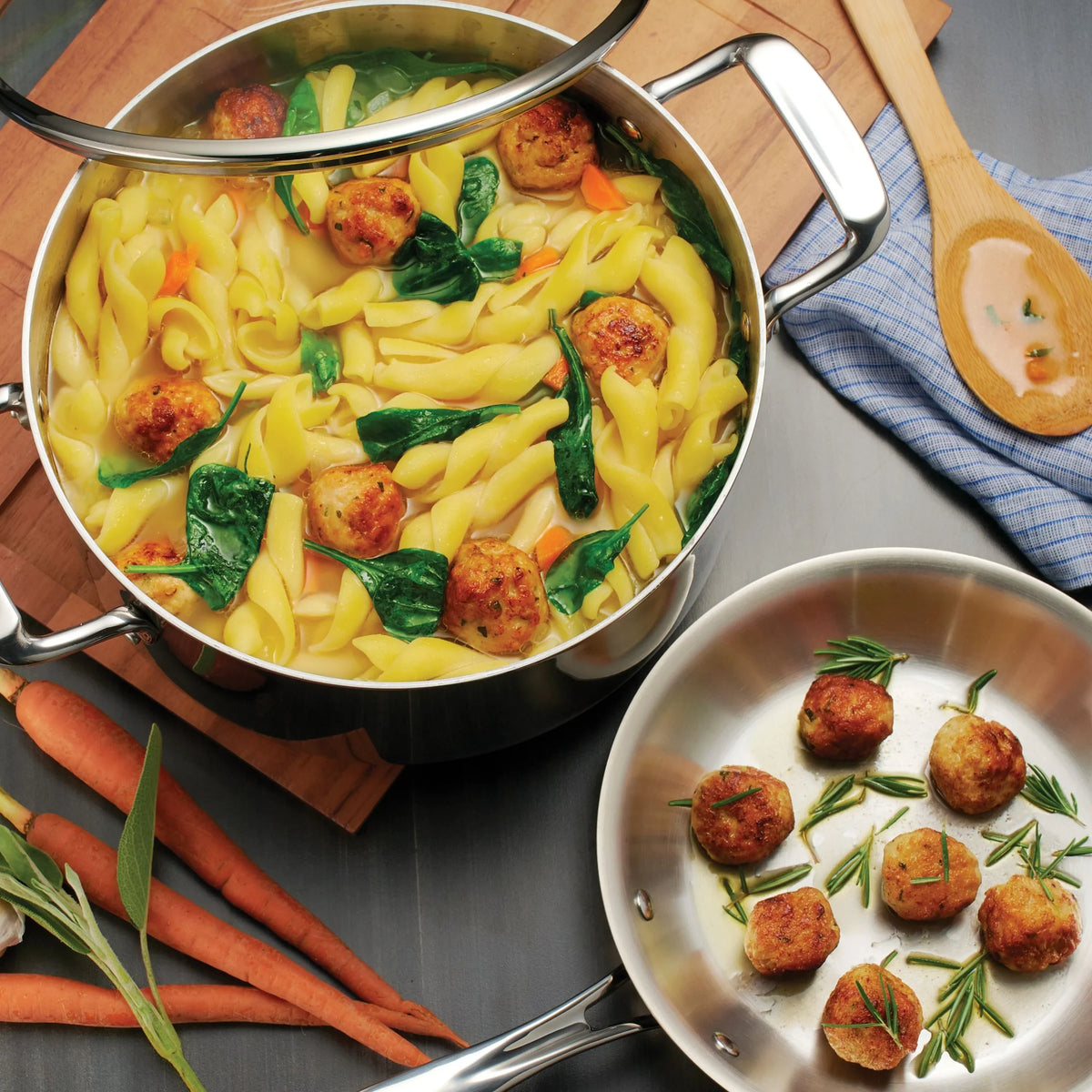 2026 NewTramontina 14-Piece Tri-Ply Clad Stainless Steel Cookware Set, with Glass Lids