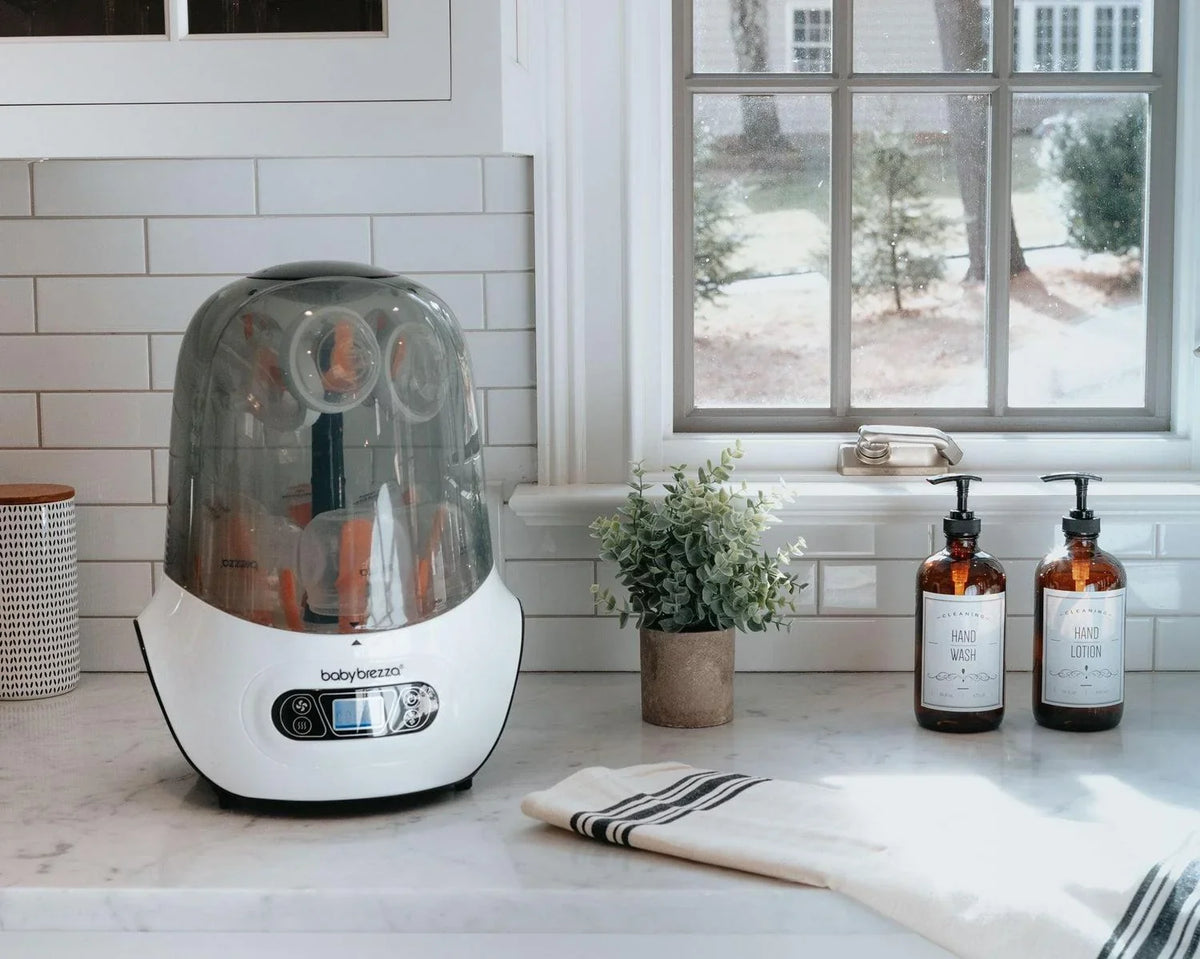 2026 NewBaby Brezza Baby Bottle Sterilizer and Dryer Machine Electric Steam Sterilization - Pacifiers. Glass. Plastic. and Newborn Feeding Bottles