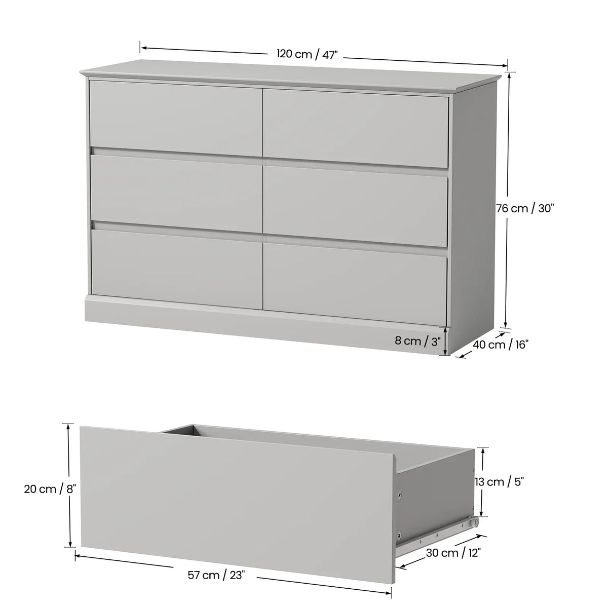 2026 NewWhite Dressers Bedroom Dresser 6 Drawer Storage Chest of Drawers Double Dresser Storage Side Cabinet Room Furniture for Bedroom Living Room