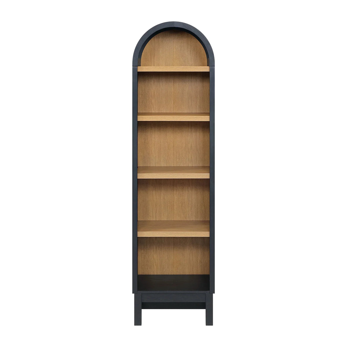 2026 NewBetter Homes & Gardens Juliet Narrow Arch Bookcase, Rich Black and Light Honey