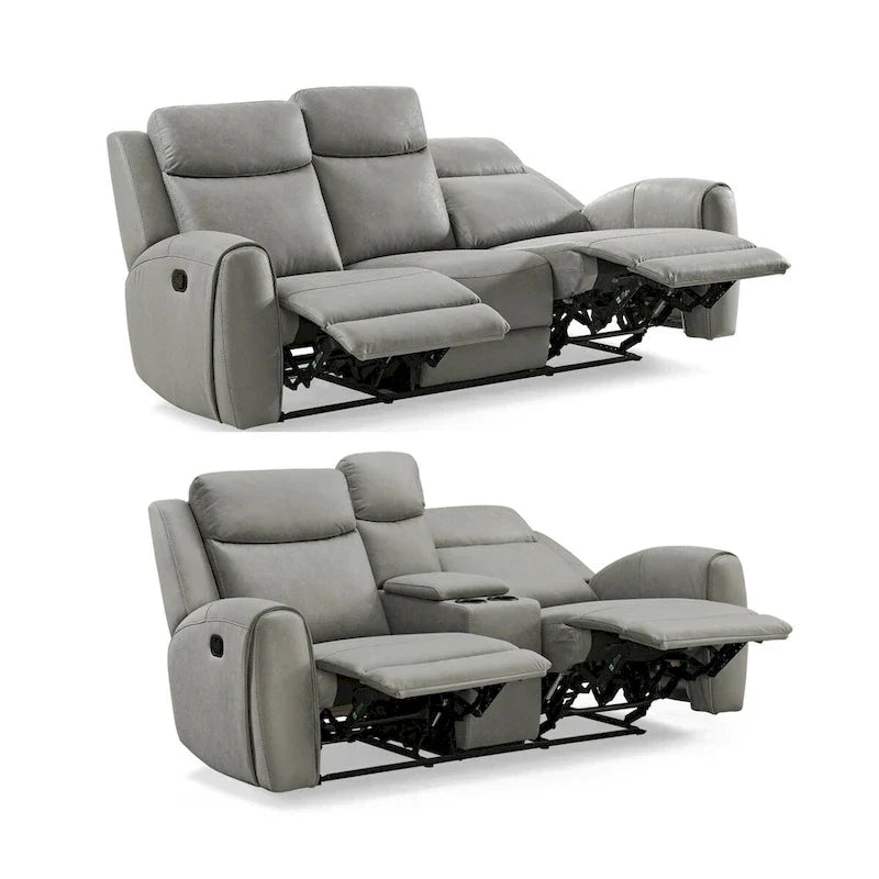 2026 Conjunto reclinable de 2 piezas estilo transicional, gris