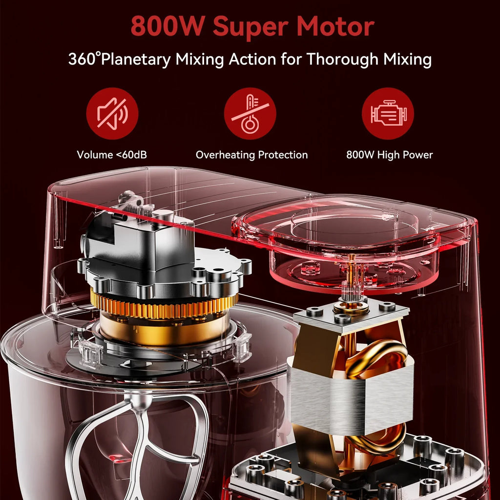 2026 NewLINKChef 7.4 Quart Stand Mixer, 800W 12-Speed Tilt-Head Food Mixer, Kitchen Electric Mixer with Dough Hook, Wire Whip & Beater