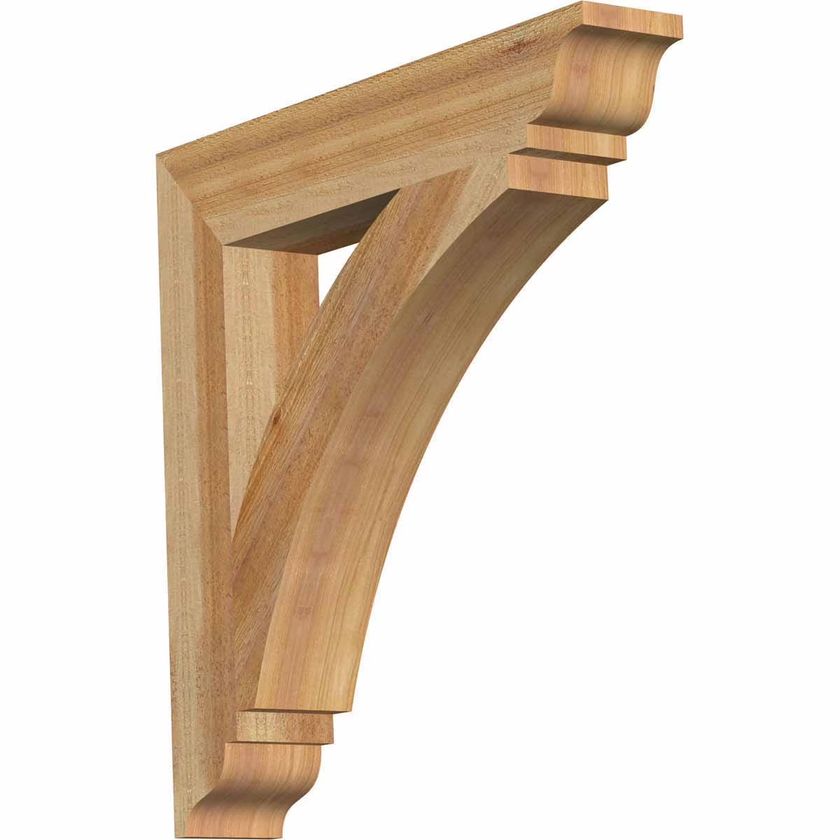 2026 NewEkena Millwork 4"W x 18"D x 18"H Thorton Traditional Rough Sawn Bracket, Western Red Cedar