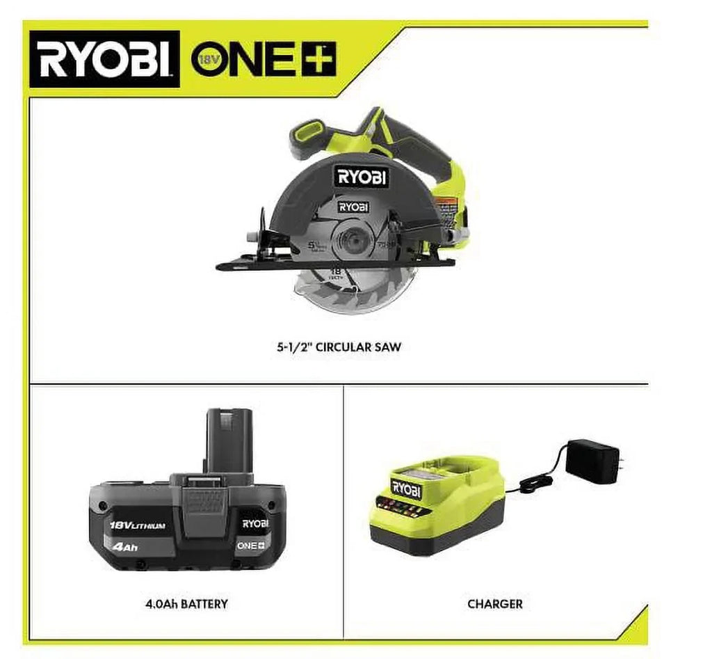 2026 NewRyobi 4A 18V 5.5 in Cordless Circular Power Saw, 4700 RPM