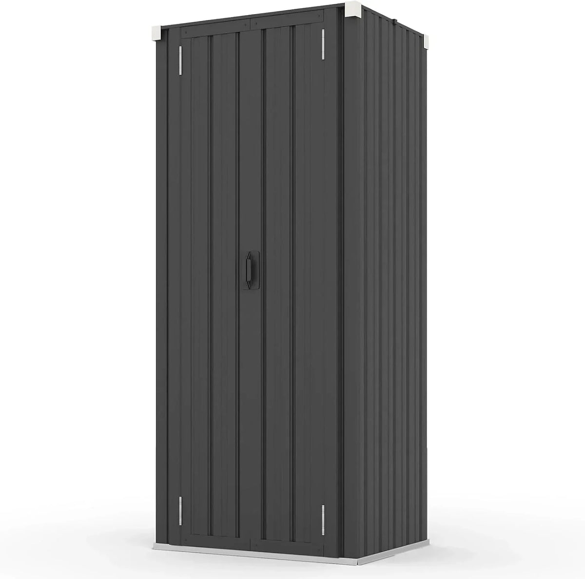 2026 NewAECOJOY Outdoor Storage Cabinet for Garden & Patio, a Metal Organizer with Doors and Shelves in Gray