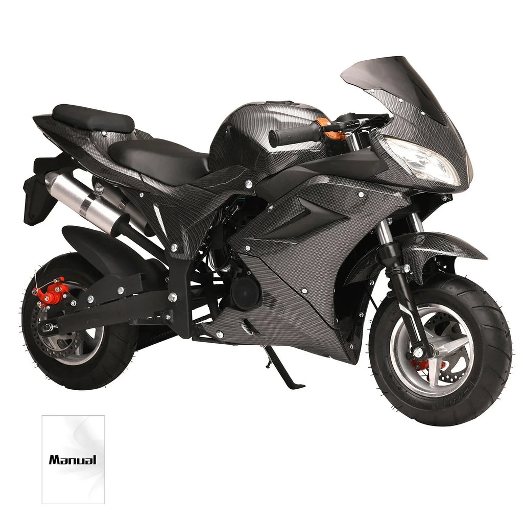 2026 NewAQQW 49cc Gas Mini Motorcycle for Adults & Kids, 4-Stroke Mini Bikes, Gas Mini Dirt Bikes Ride on Toys, Max Load 441Lbs, Best Gifts for Kids