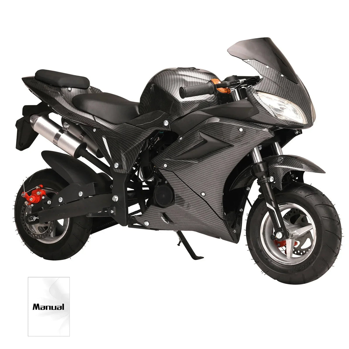 2026 NewAQQW 49cc Gas Mini Motorcycle for Adults & Kids, 4-Stroke Mini Bikes, Gas Mini Dirt Bikes Ride on Toys, Max Load 441Lbs, Best Gifts for Kids