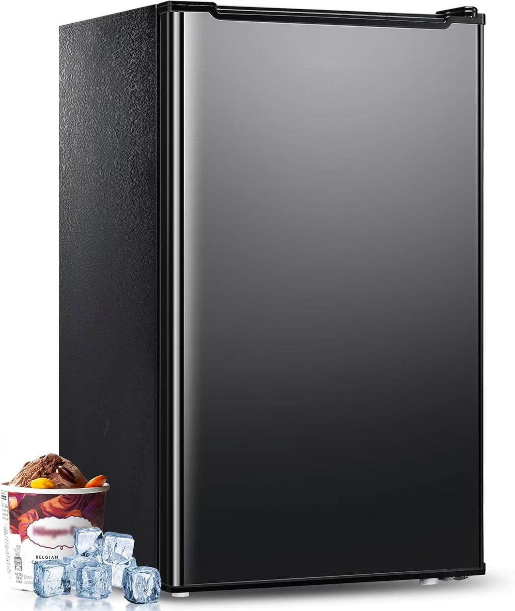 2026 NewUpright Freezer, 3.0 Cu.ft Compact Upright Freezer with Adjustable Thermostat, Mini Freezer with Reversible Stainless Steel Single Door, Silver