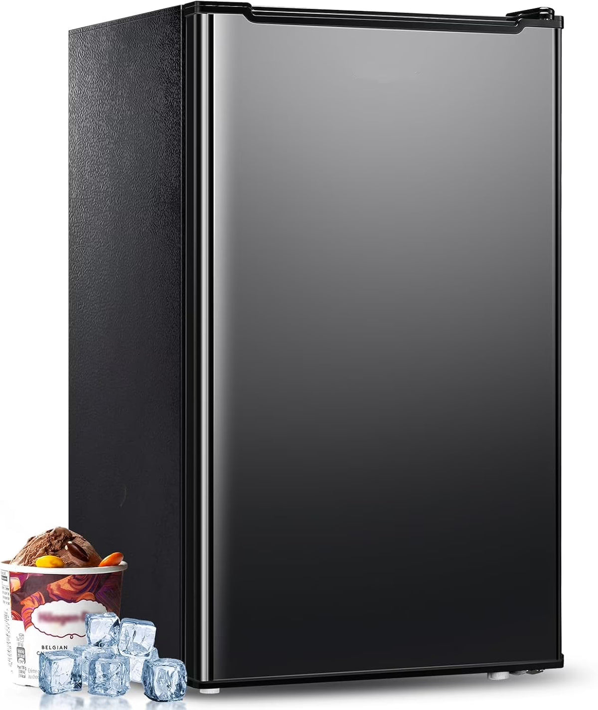 2026 NewUpright Freezer, 3.0 Cu.ft Compact Upright Freezer with Adjustable Thermostat, Mini Freezer with Reversible Stainless Steel Single Door, Silver
